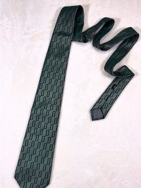 Charvet Green Geometric Silk Tie